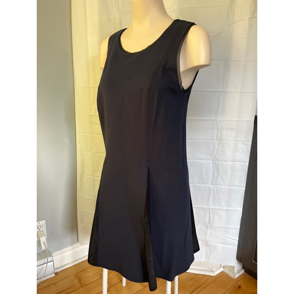 Simply Vera Vera Wang Navy Blue Sleeveless Mesh Trim Shift Dress Size M